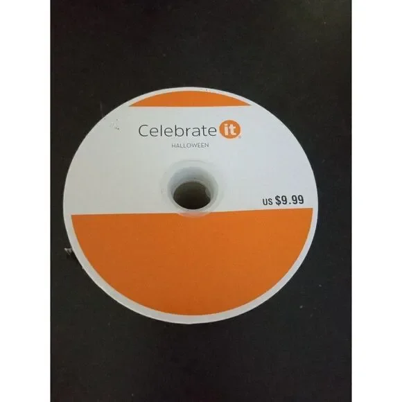 Halloween wired ribbon spiderwebs 25' long black & white - Picture 4 of 5